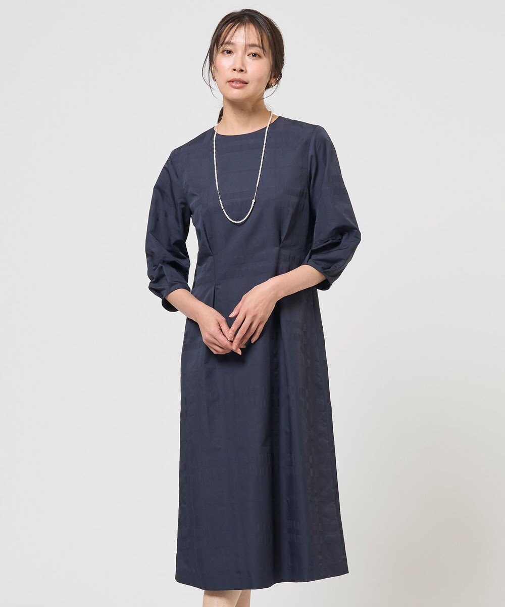 J.PRESS LADIES L ブロックチェックジャガード ワンピース 