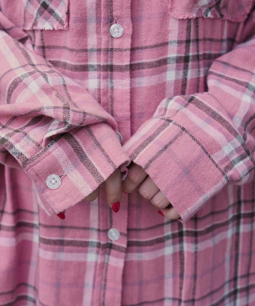 WEGO チェックBIGネルシャツ 