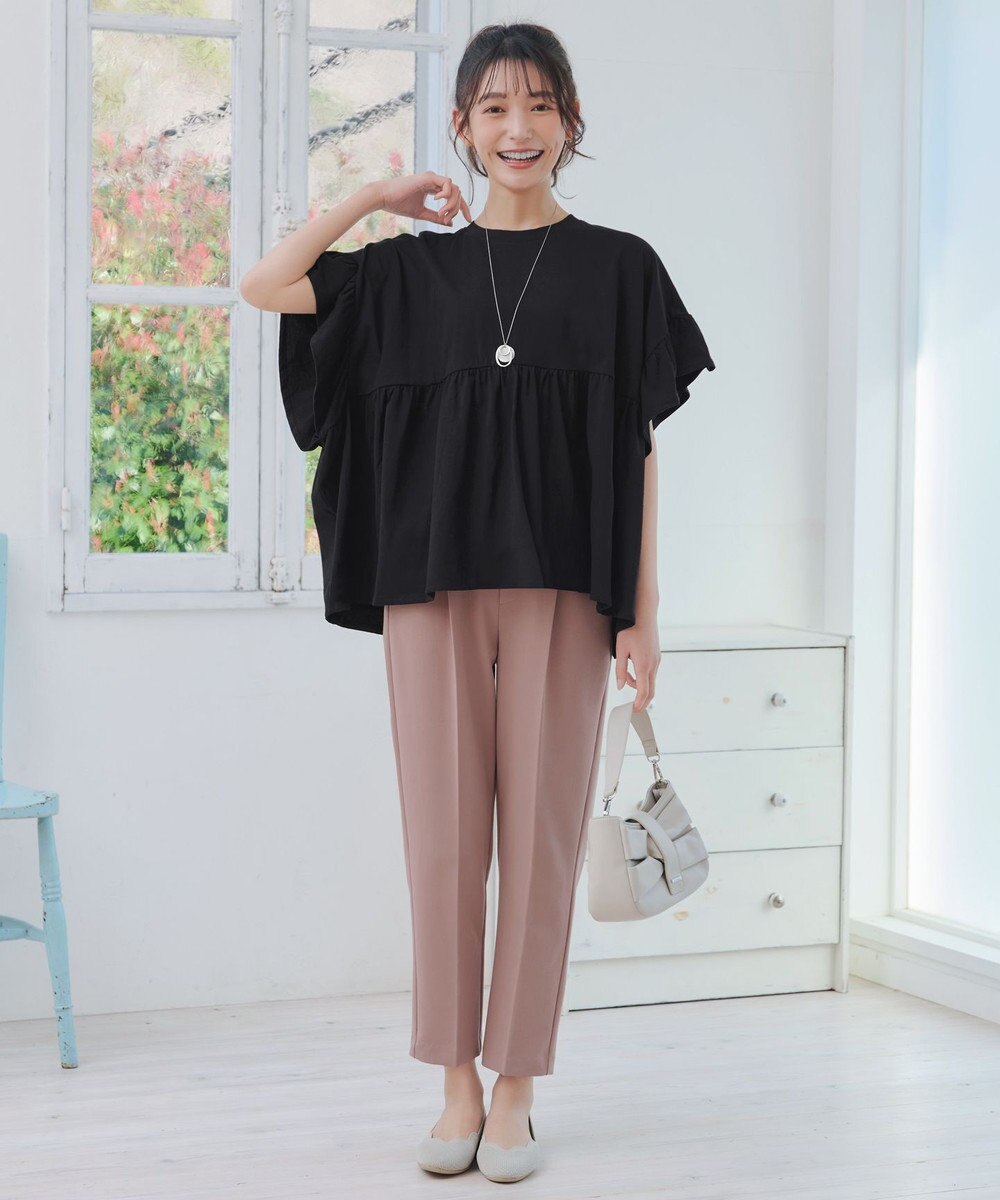 Tiaclasse 【新色追加】ギャザー切り替えフレアプルオーバー 