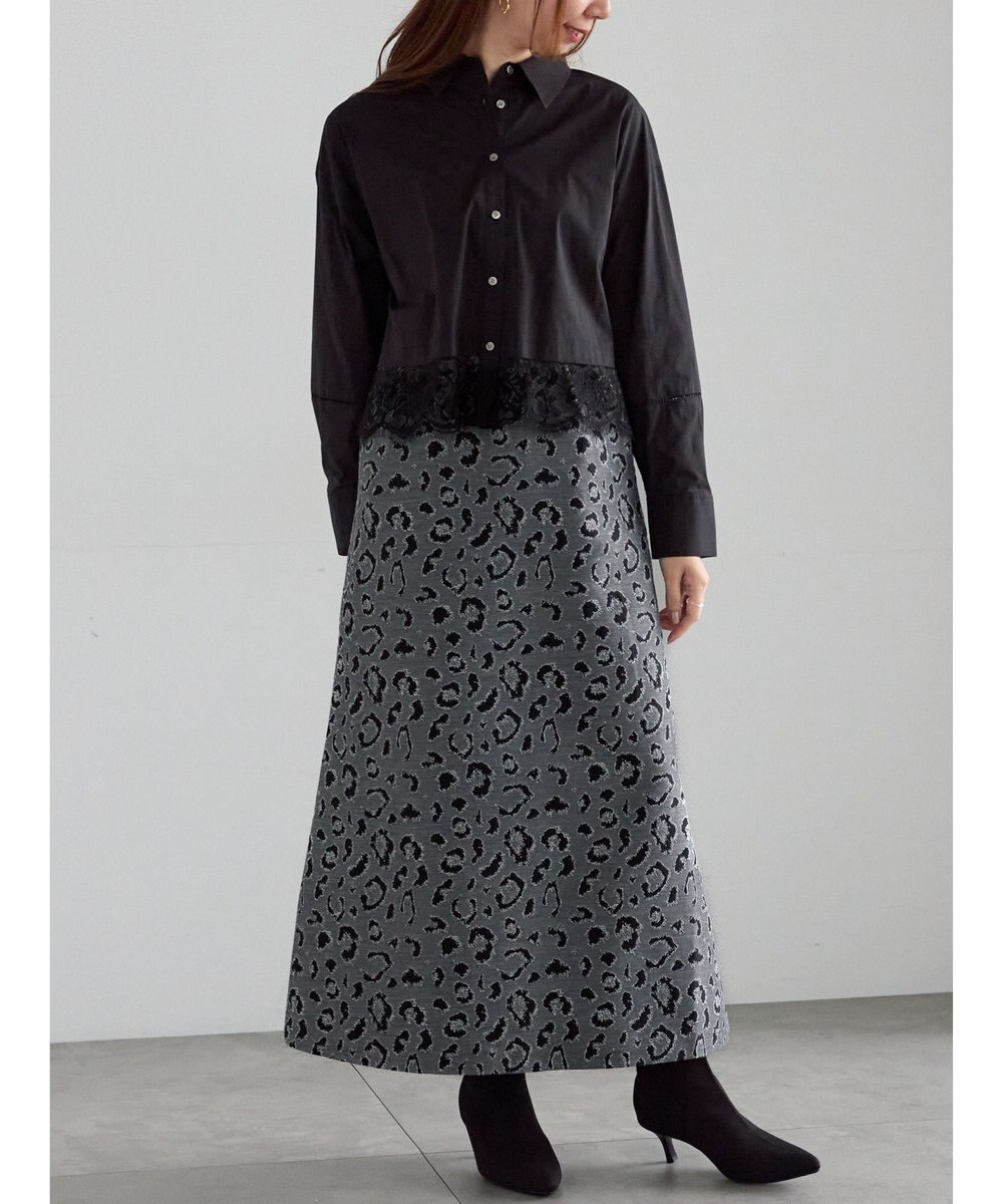 Te chichi スカラップレース切替シャツブラウス 