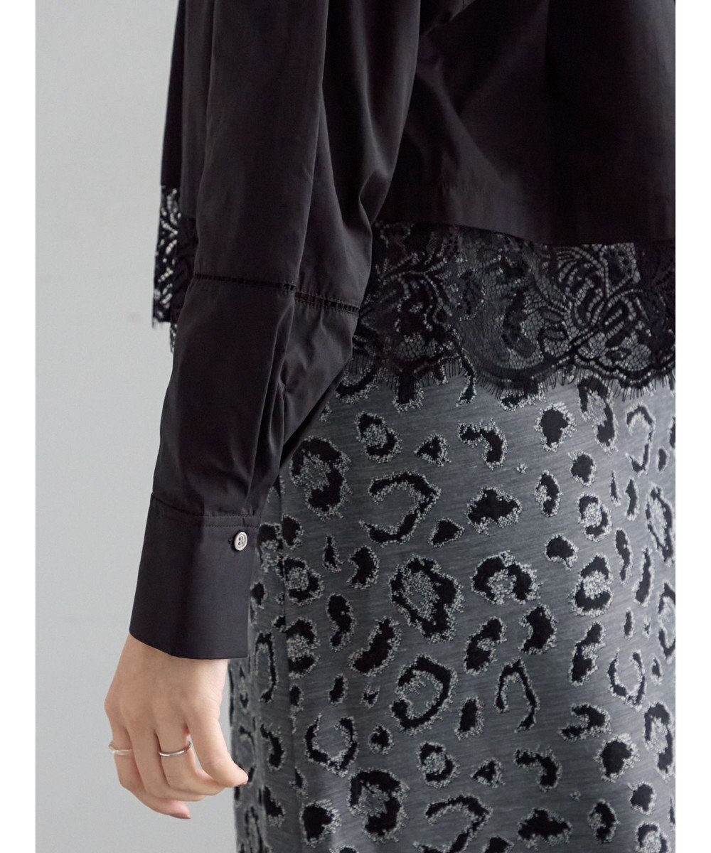 Te chichi スカラップレース切替シャツブラウス 