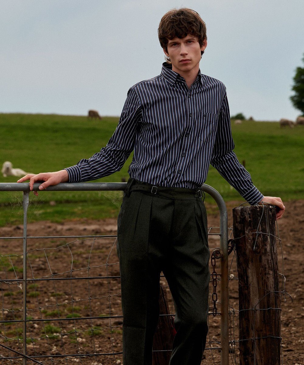 JOSEPH ABBOUD 【オーガニックコットン使用】オー ガニックコットンカラーストライプシャツ 