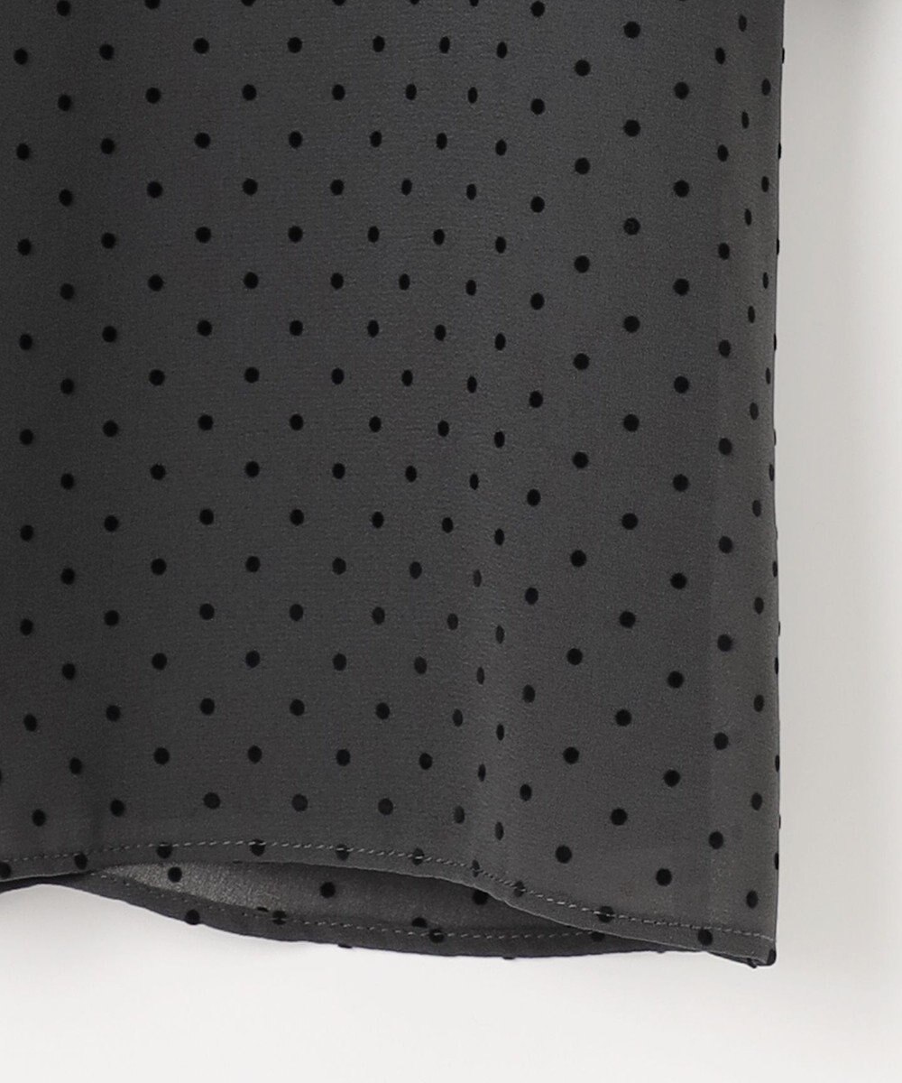 J.PRESS LADIES L 【洗える】ドットフロッキープリント フレア カットソー 