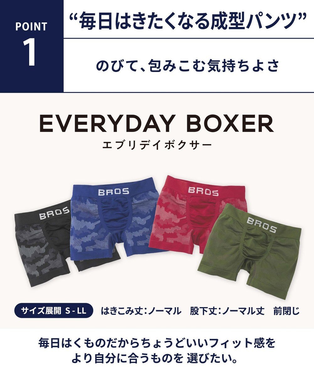 WACOAL MEN ボクサーパンツ 【EVERYDAY BOXER】 吸汗速乾 立体成型 前閉じ 下着 メンズ GT3491 /ブロス バイ ワコールメン 
