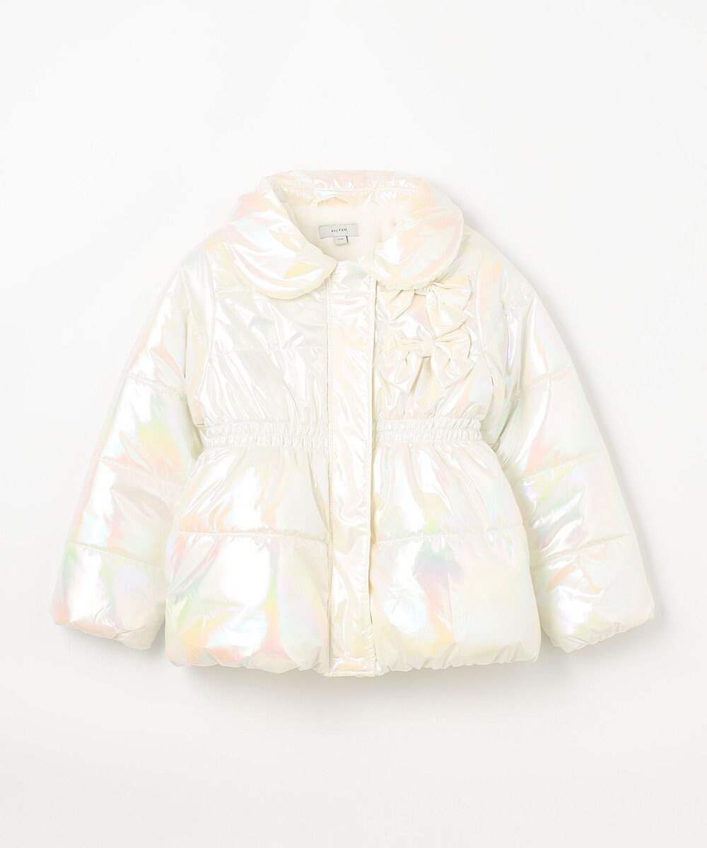 ANY KIDS パール調×フリースボア中綿コート 