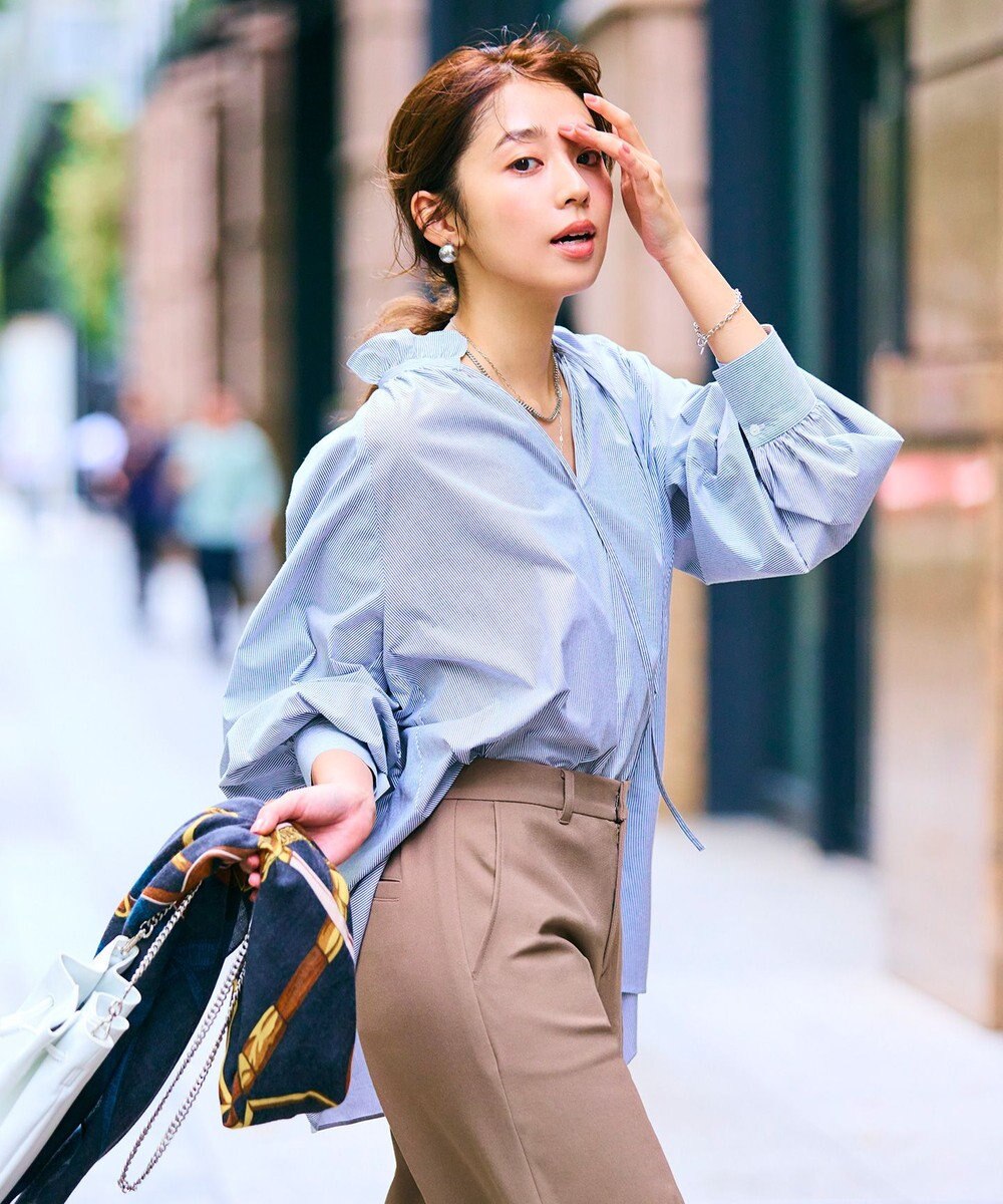 UNFILO ギャザーオーバーブラウス 