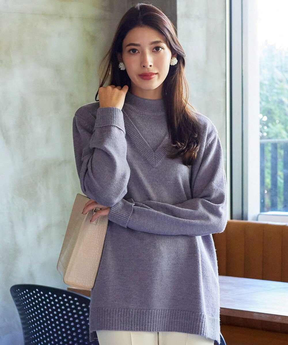 Tiaclasse 【洗える】重ね着風ニットトップス 