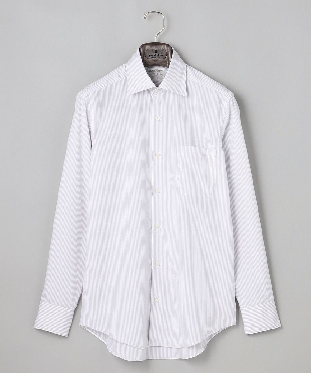 GOTAIRIKU 【形態安定】PREMIUMPLEATS_セミワイドカラー 通年ドレスシャツ（カラー ストライプ） 