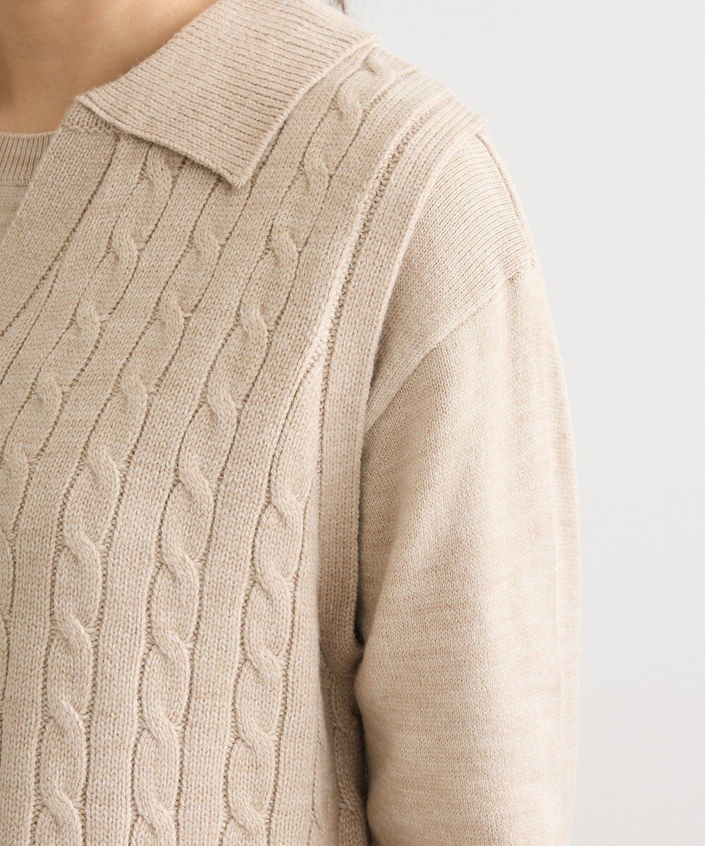 Green Parks ＳＥＴ２点ケーブルベスト＋ニットワンピース 