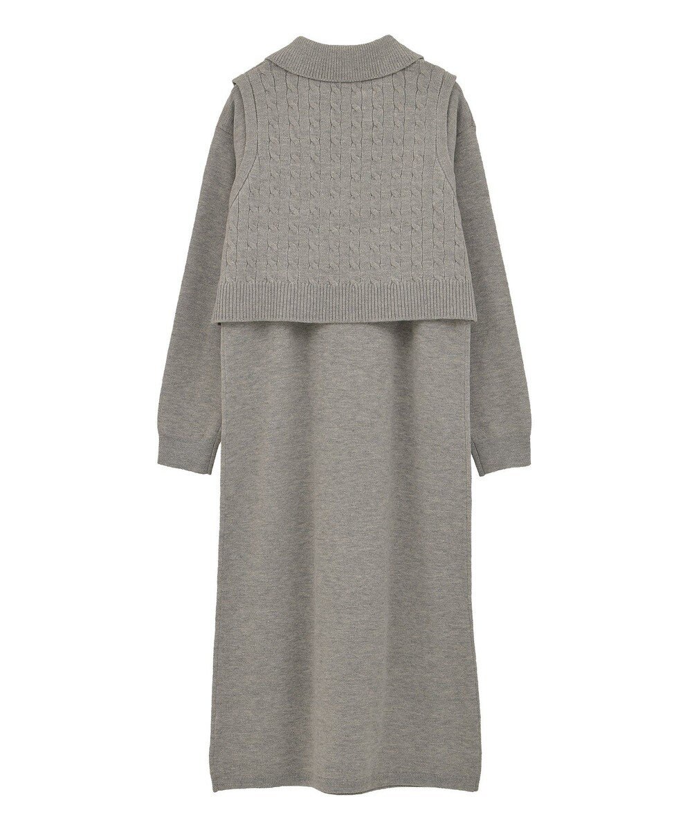 Green Parks ＳＥＴ２点ケーブルベスト＋ニットワンピース 