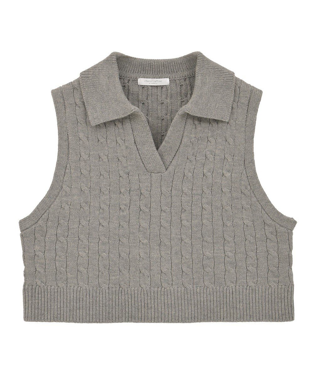 Green Parks ＳＥＴ２点ケーブルベスト＋ニットワンピース 