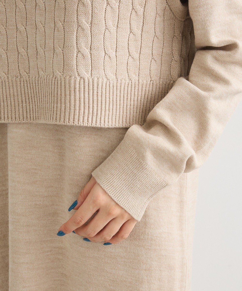 Green Parks ＳＥＴ２点ケーブルベスト＋ニットワンピース 