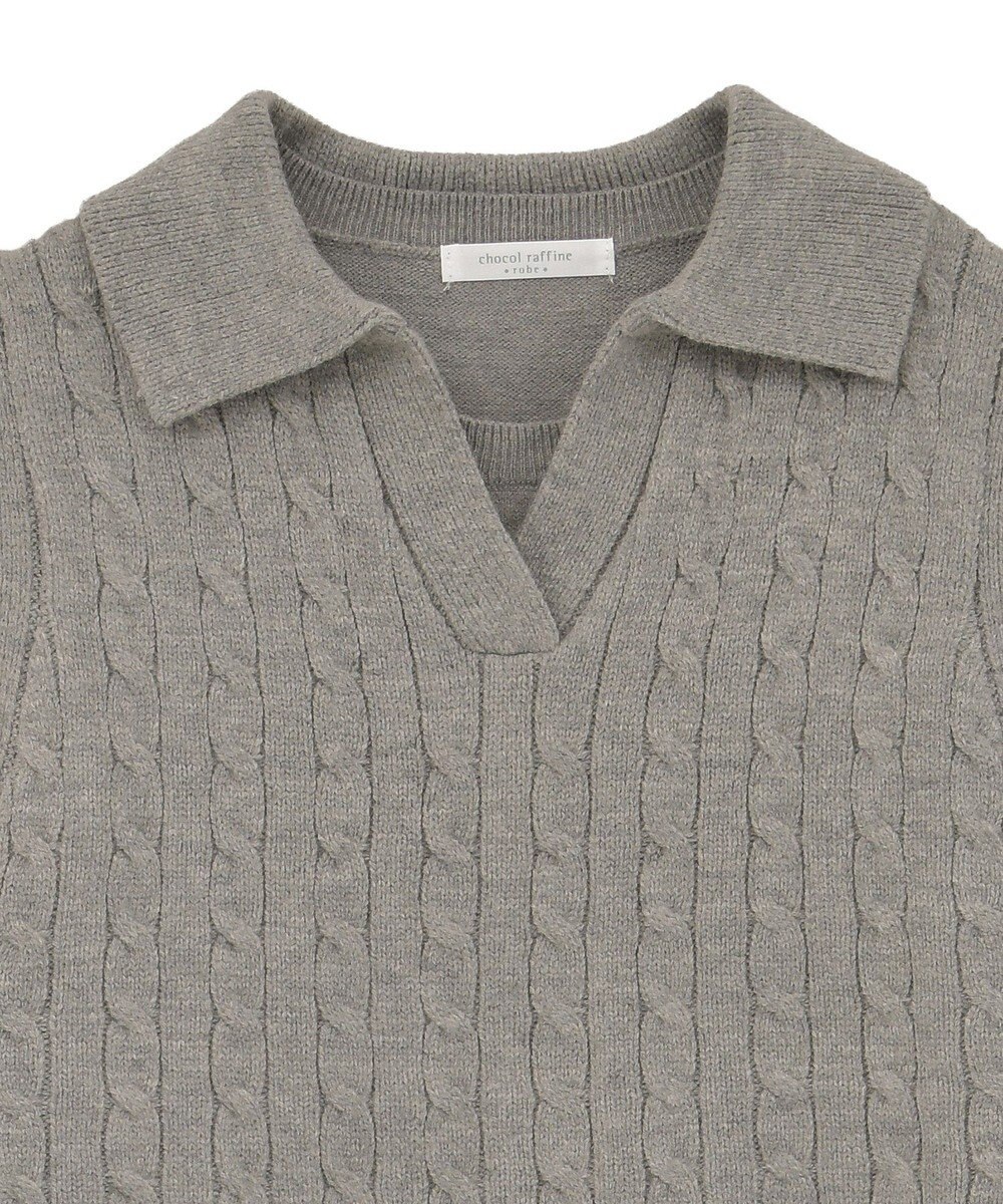 Green Parks ＳＥＴ２点ケーブルベスト＋ニットワンピース 