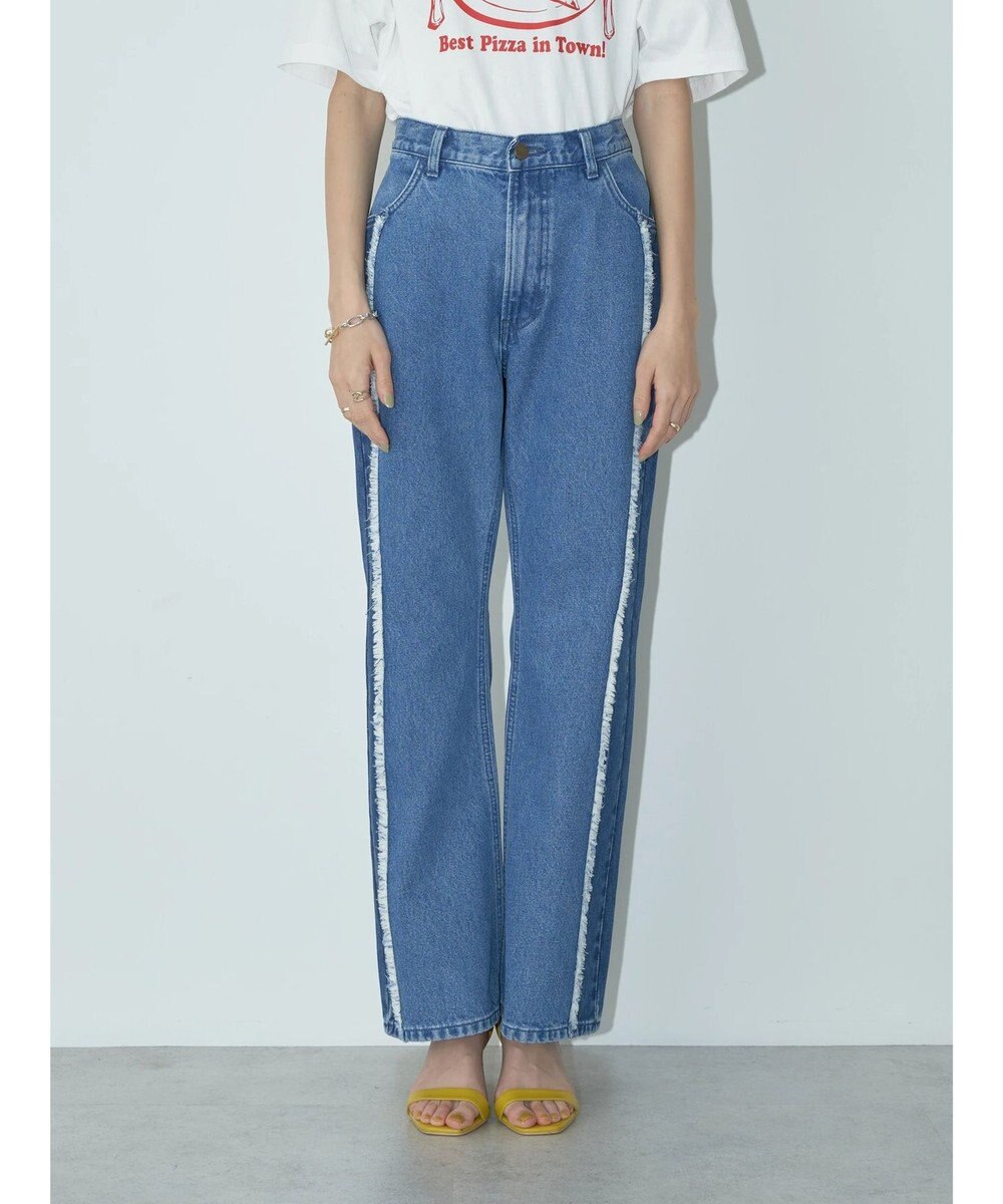 earth music&ecology Ｌｅｅ×ｅ．ｍ．ａ．ｅ　切替デニムフレアパンツ 