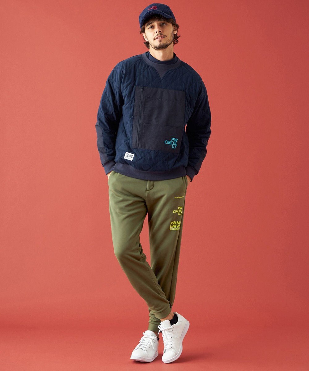 PW CIRCULUS 【裏地付き/防寒】【MEN】キルティングスエットプルオーバー 