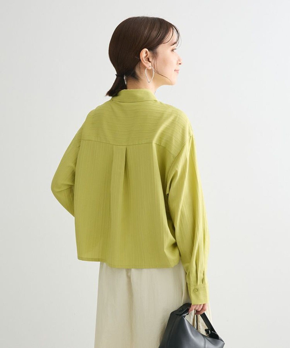 Green Parks サイドドロストショート丈シャツ（無地） 