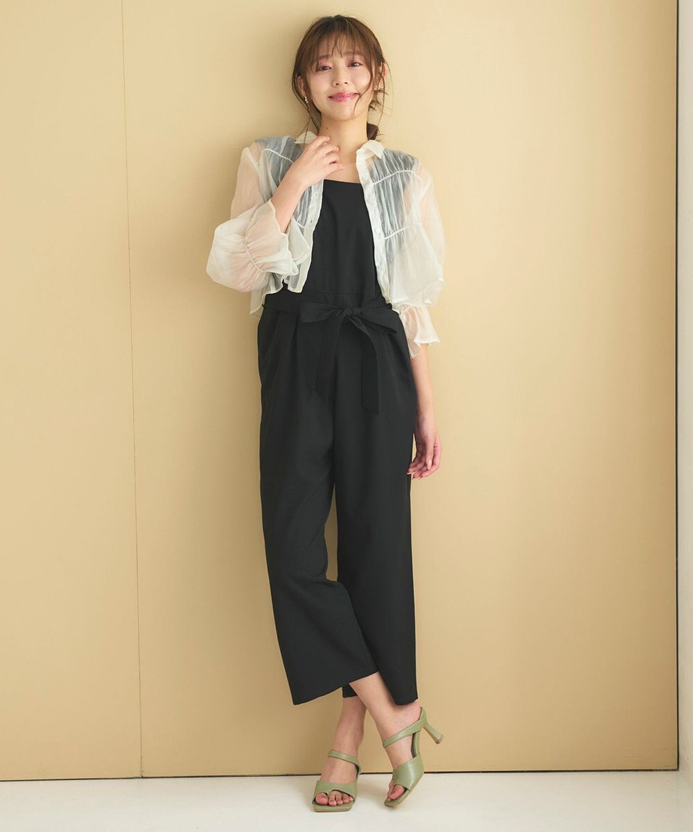 Feroux 【洗える】ショルダーフリル オールインワン 