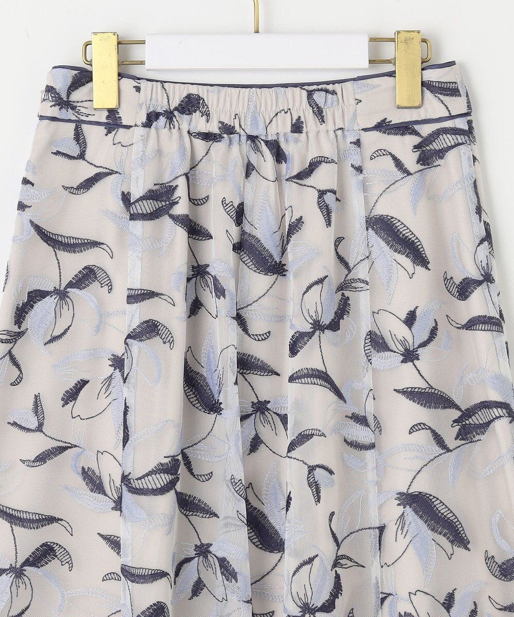 ANY SIS L 【洗える】バイカラーエンブロイダリー スカート 