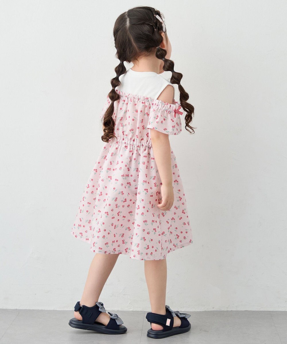 ANY KIDS 【洗濯機可能】オンオフショルダーワンピース 