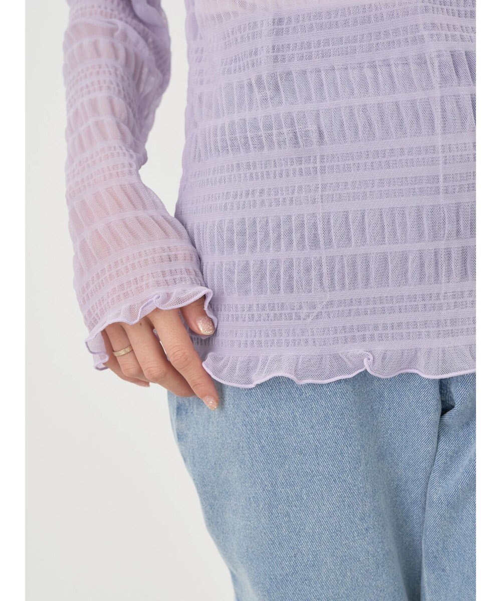 earth music&ecology ジャガードシャーリングシアートップス 