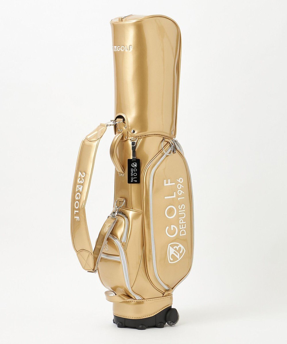 23区GOLF 【UNISEX】エレガントエナメルキャディバッグ　キャスター付きで移動もラクチン 
