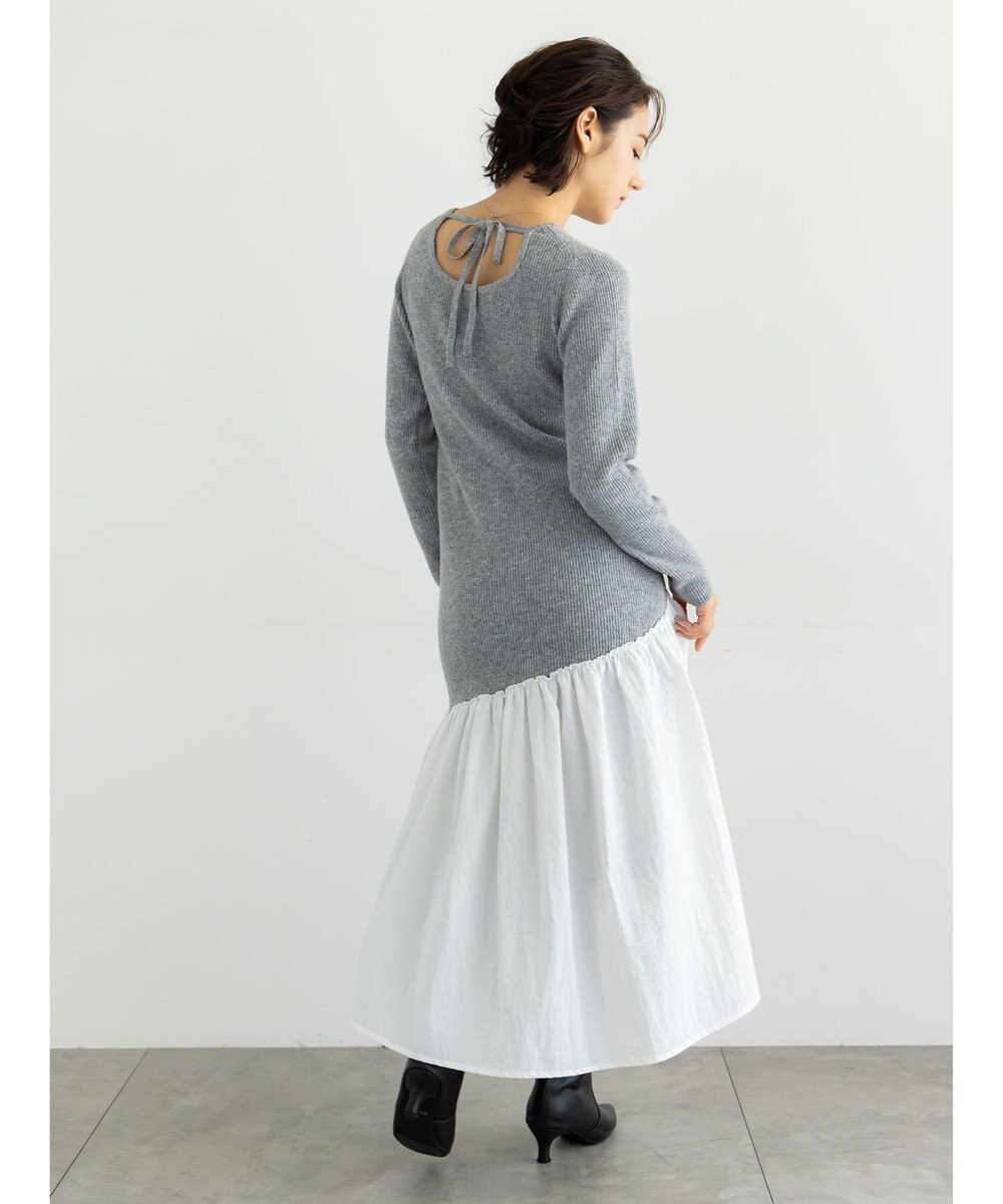 Te chichi 【宮本茉由着用】リブニットドッキングアシメワンピース 