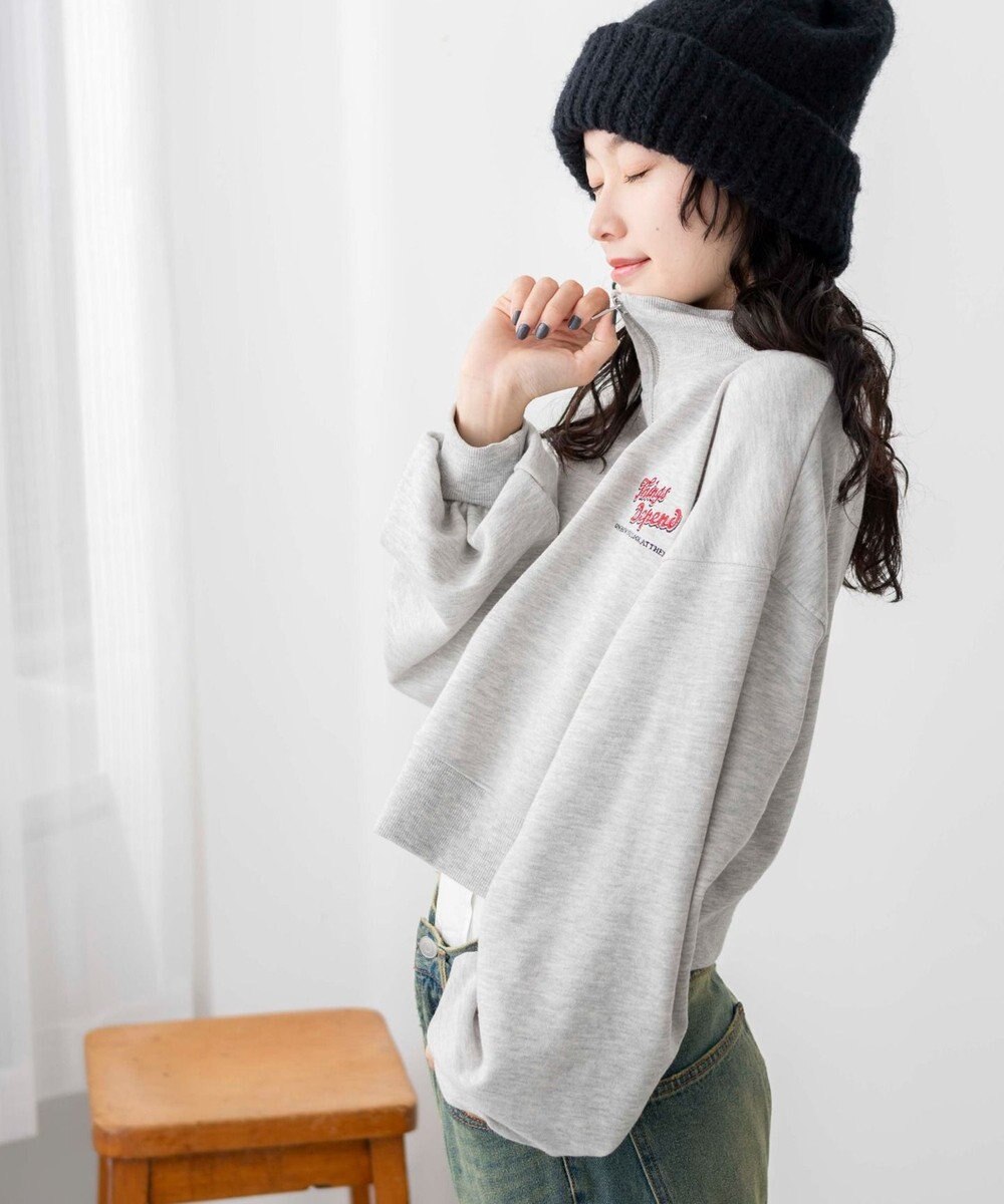 WEGO ハーフジップショートスウェット 