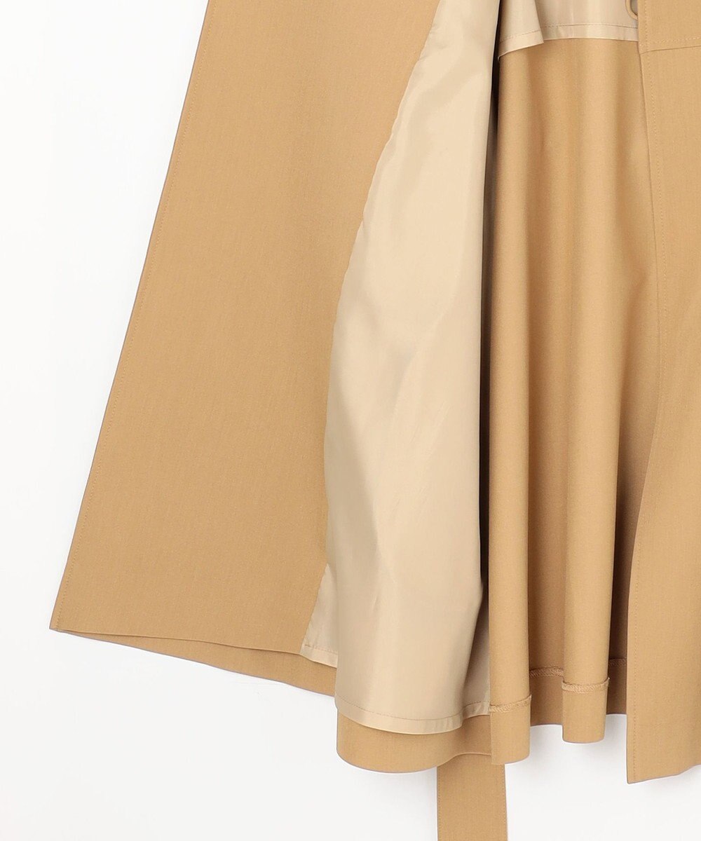 Feroux 【洗える】ラッフルカラーミドル丈 トレンチ 