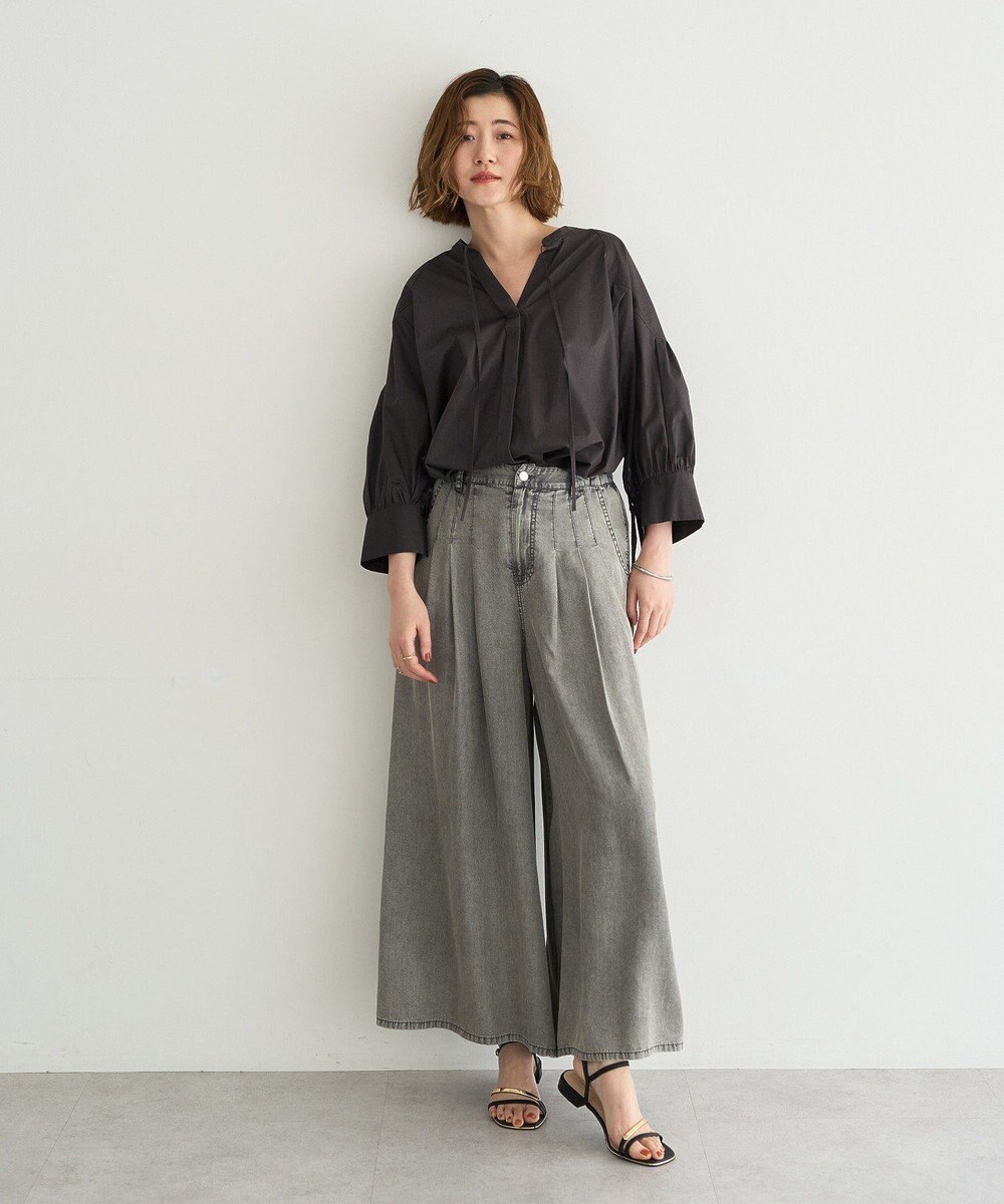 YECCA VECCA 【ORGABITS】5分袖スキッパーシャツ 