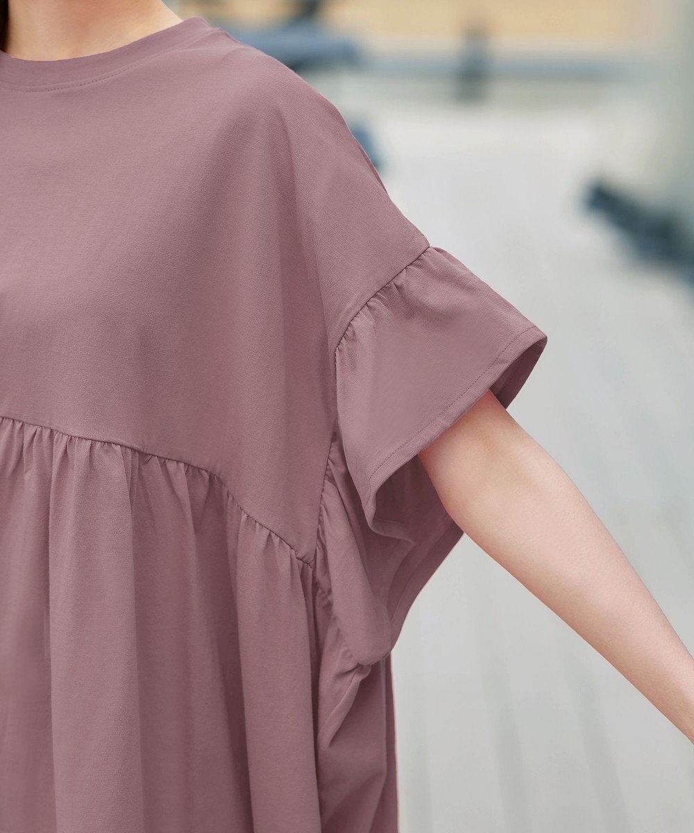 Tiaclasse 【新色追加】ギャザー切り替えフレアプルオーバー 