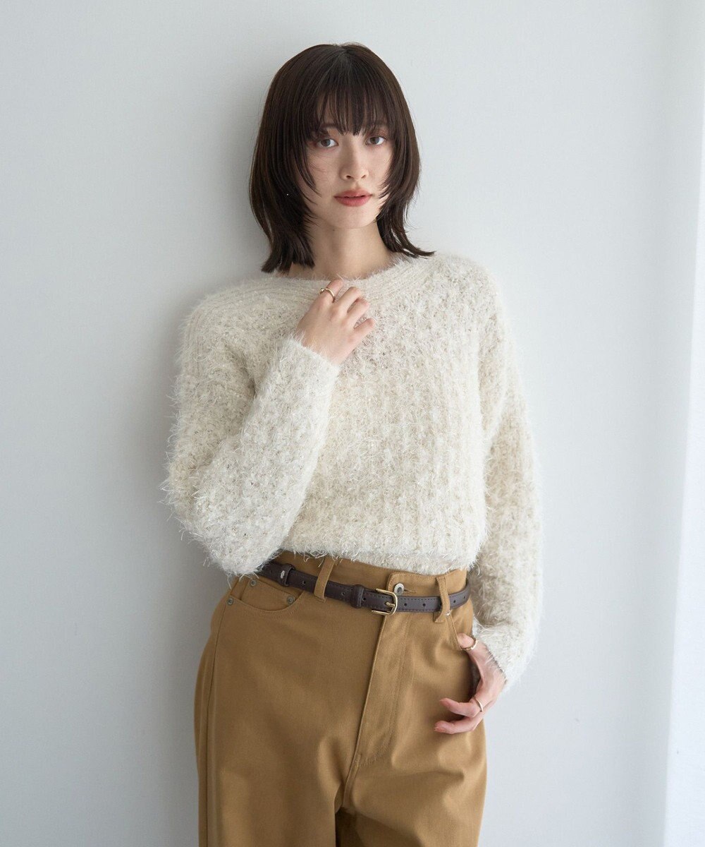 YECCA VECCA フェザーモールニット 