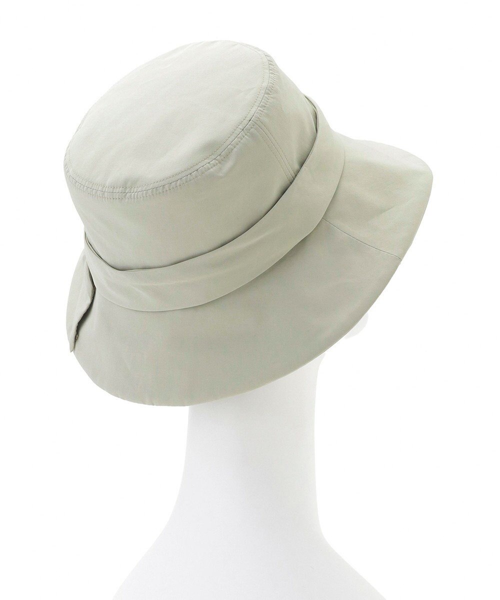 MOONBAT 【遮光100％・遮熱】FURLA(フルラ)リボン巻きダウン ハット 帽子 ロゴチャーム サイズ調整 撥水性 