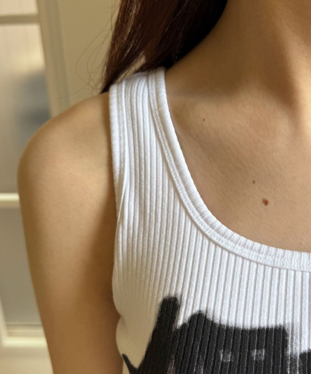 WEGO 【カップ付きインナー】グラフィックカップ付きリブタンク 