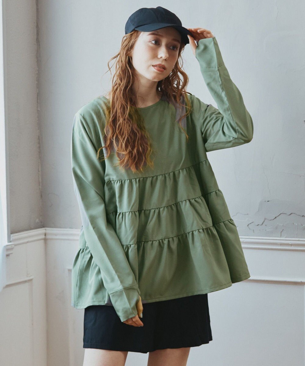 San-ai Resort（三愛水着楽園） 【WEB限定】5点セット キャップ付きUVカットタンキニ+ティアードラッシュセット水着【BeachQueen(ビーチクイーン）】 