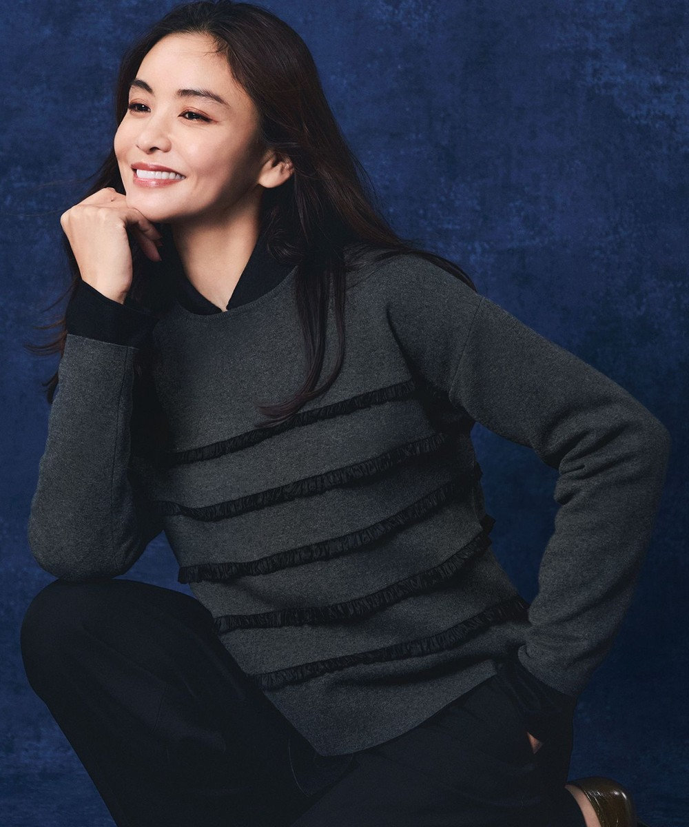 23区 L 【WEB&一部店舗限定/滝沢眞規子さん着用】フリルボーダー ニット 