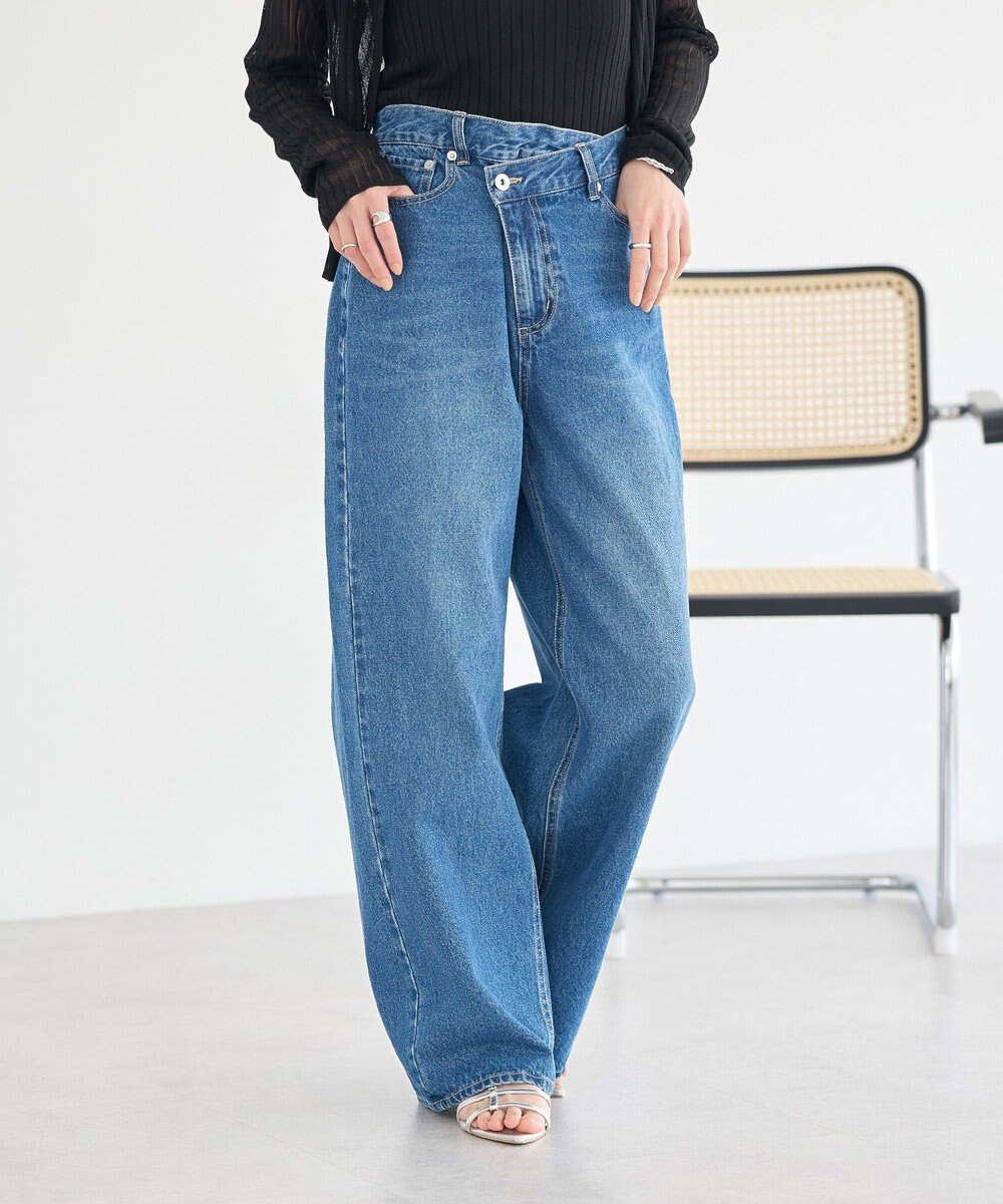 earth music&ecology ウエストアシメデニムパンツ 