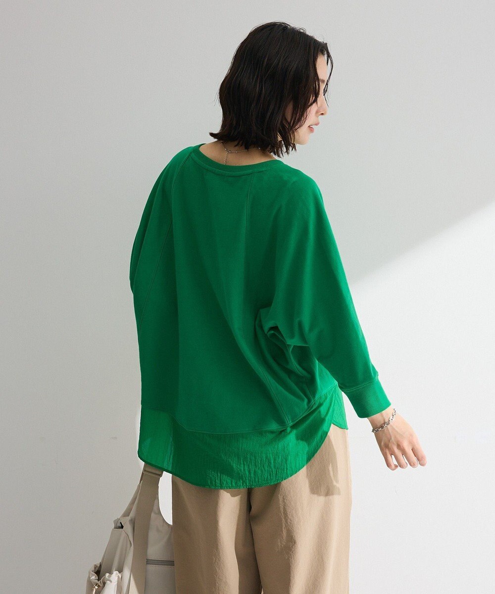Green Parks 七分袖ドルマン裏毛シアードッキングプルオー 