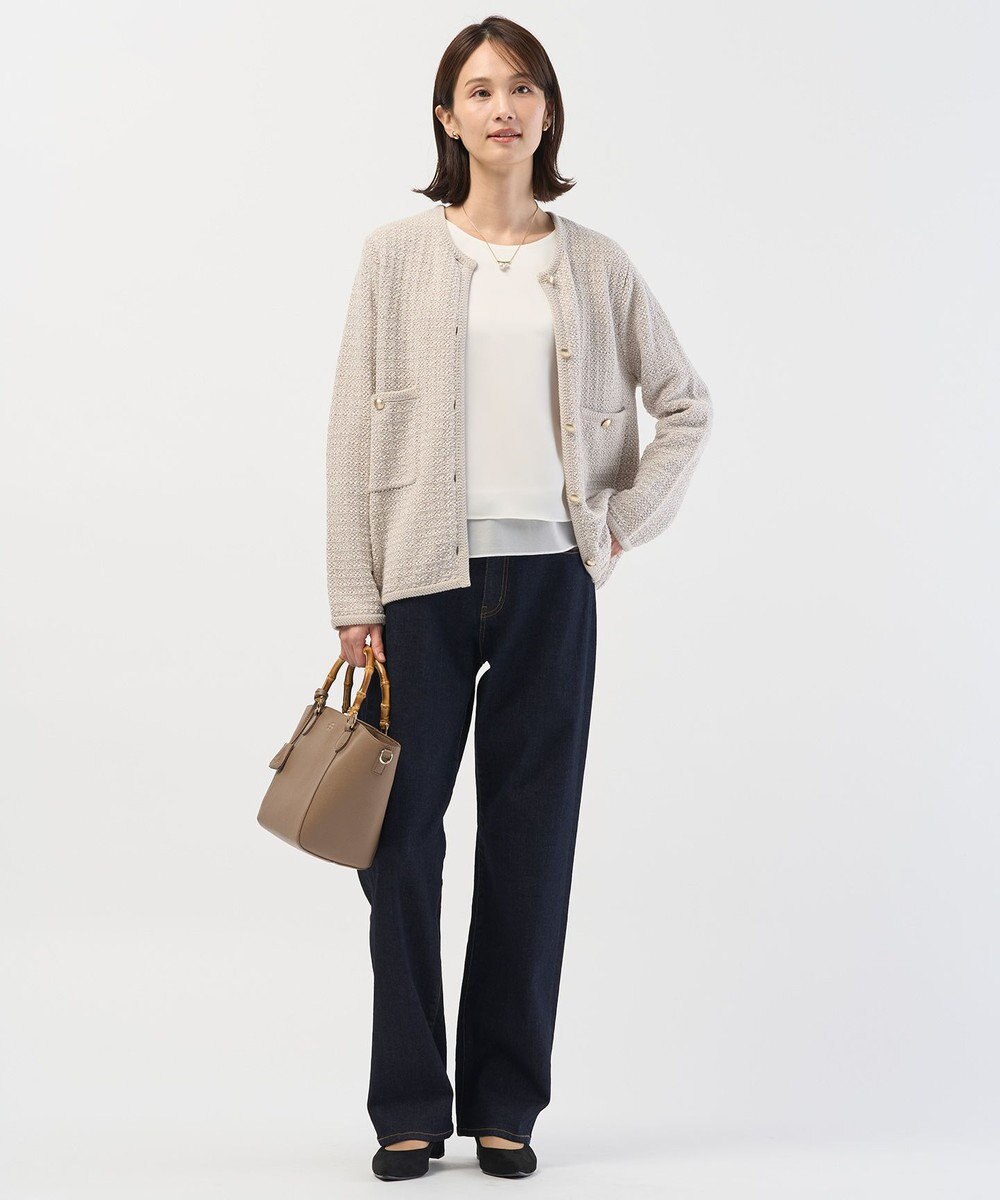 J.PRESS LADIES L 【洗える】BASIC STRETCH DENIM ボーイフィット デニム 