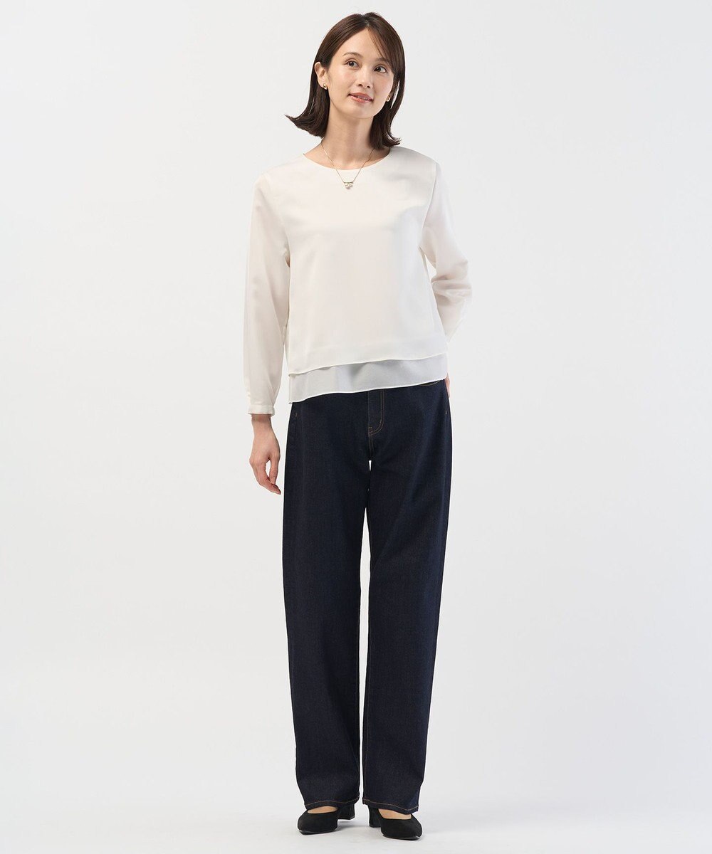 J.PRESS LADIES L 【洗える】BASIC STRETCH DENIM ボーイフィット デニム 