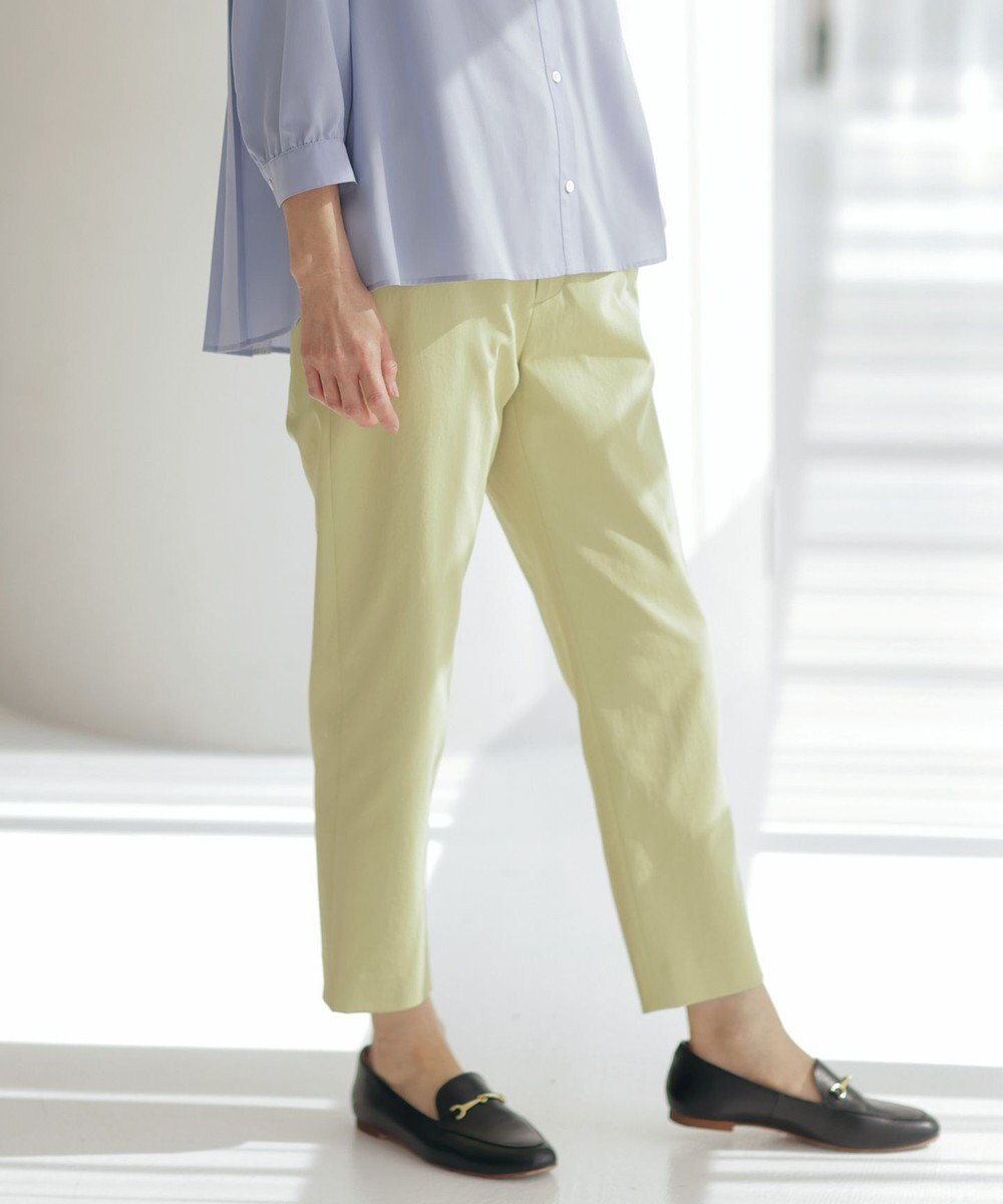 J.PRESS LADIES L 【洗える・接触冷感・UVケア・吸水速乾・防透け】麻シェルドライ テーパード パンツ 