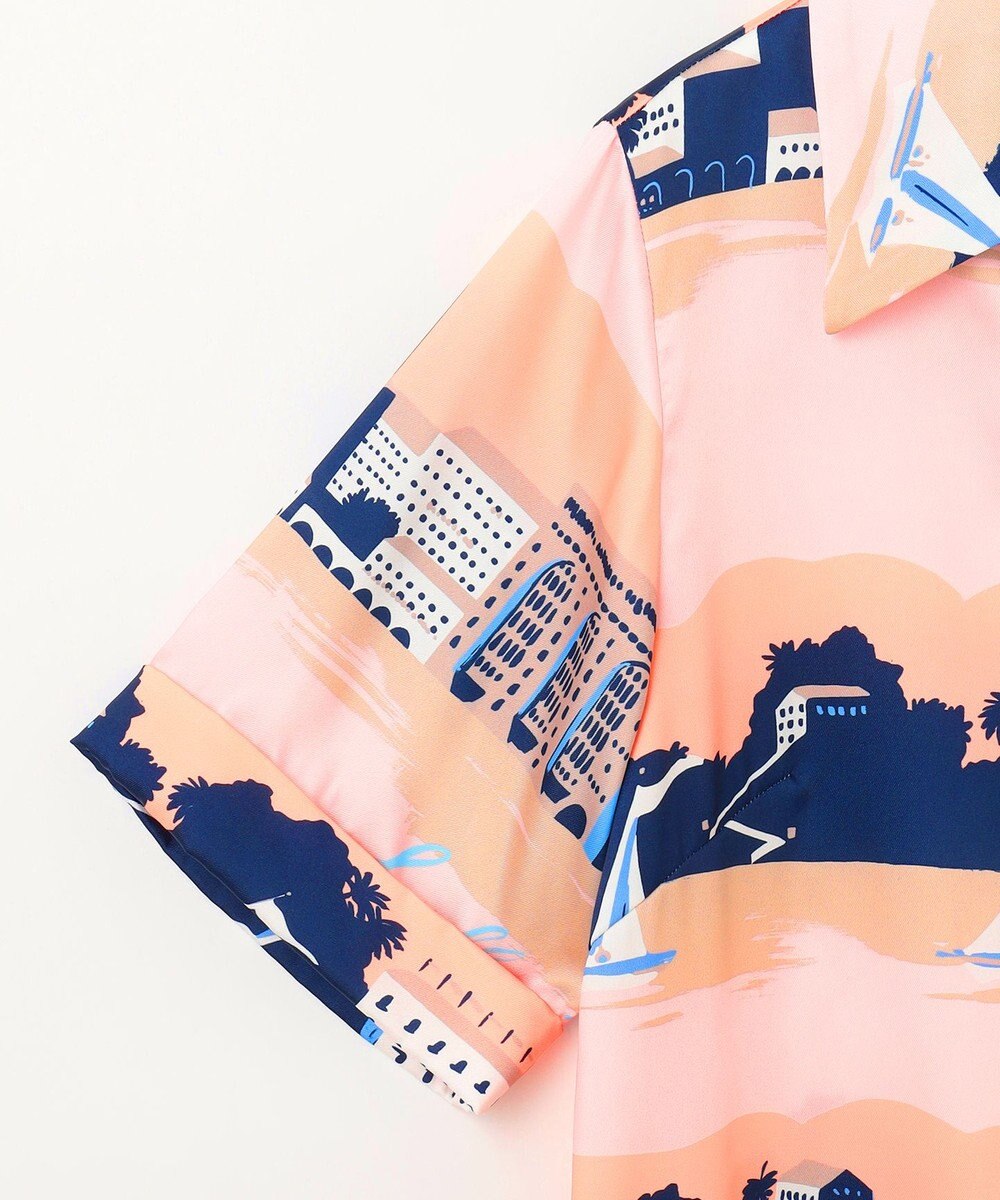 GRACE CONTINENTAL マリンプリントシャツドレス 