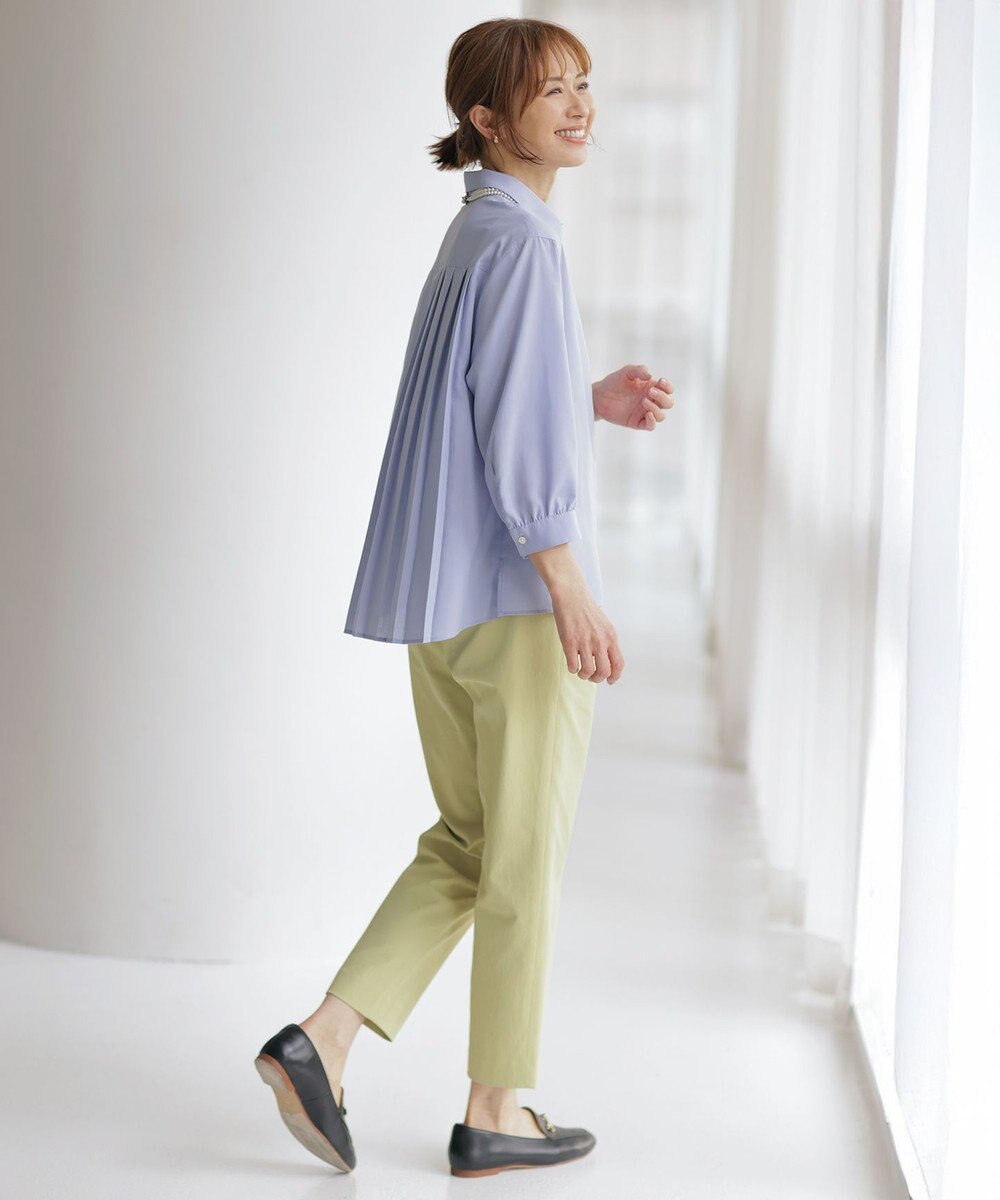 J.PRESS LADIES L 【洗える・接触冷感・UVケア・吸水速乾・防透け】麻シェルドライ テーパード パンツ 