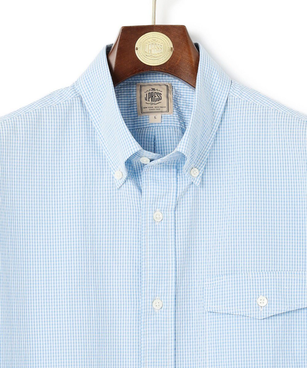 J.PRESS MEN 【KING SIZE】【クールマックス】サッカーストライプ／マイクロギンガムチェック シャツ/B.D 