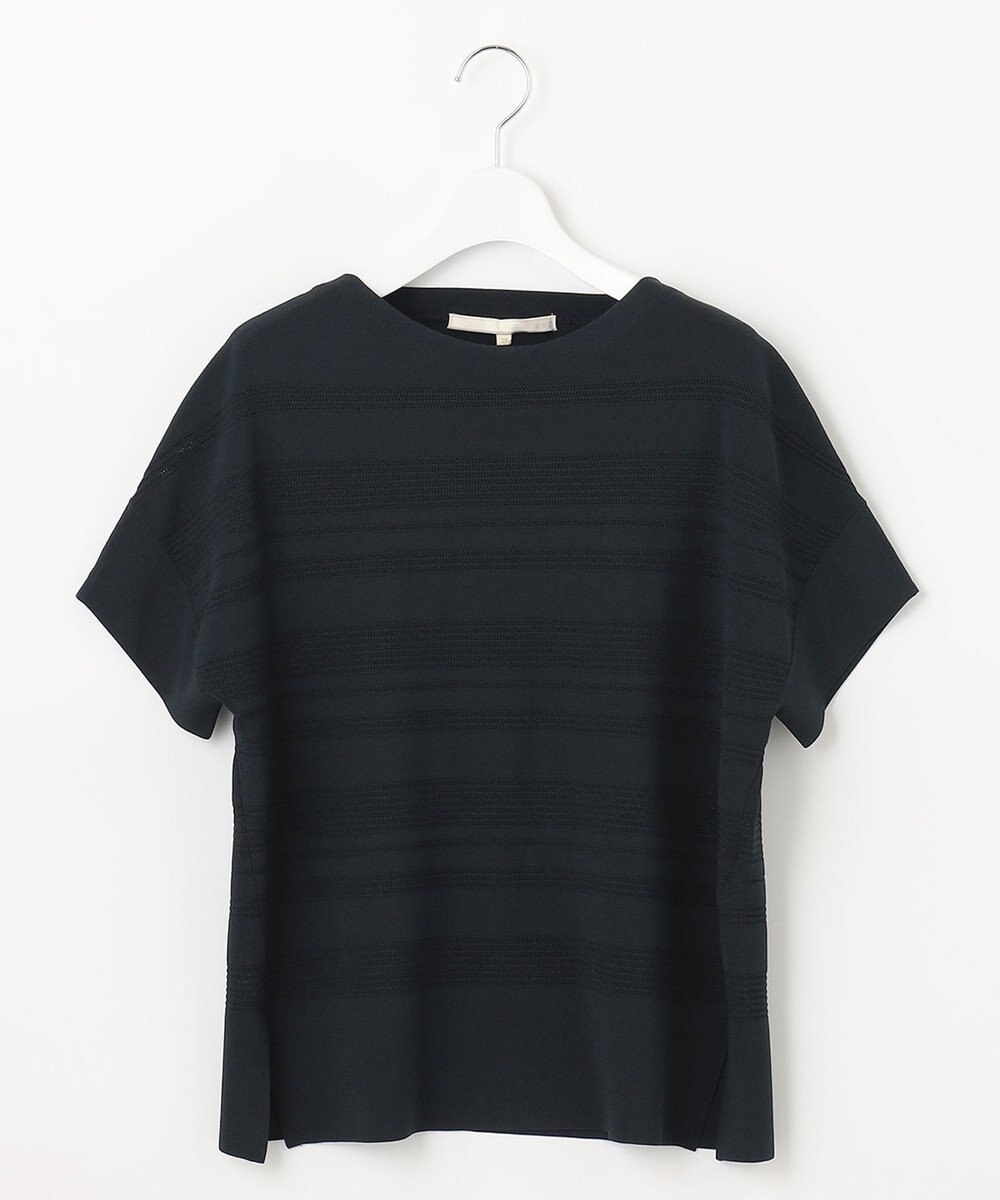 自由区 【洗える】クレープストレッチボーダー ニット 