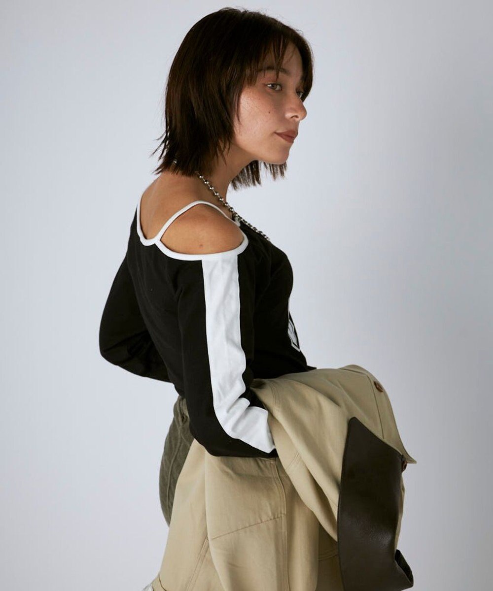 OP／FILA 【Kappa】ショート丈 ナンバーロゴ 肩ストラップロンT 