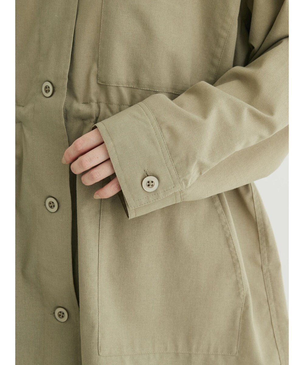 Green Parks 綿麻混ノーカラーブルゾン 