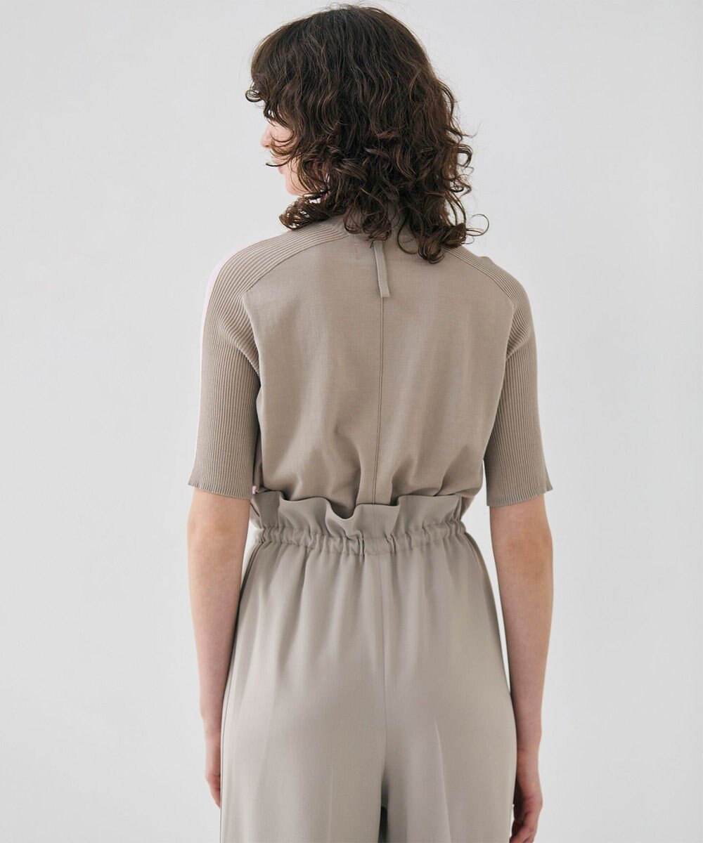 BEIGE， 【洗える】JULIE / シルク混カラーブロックタートルニット 