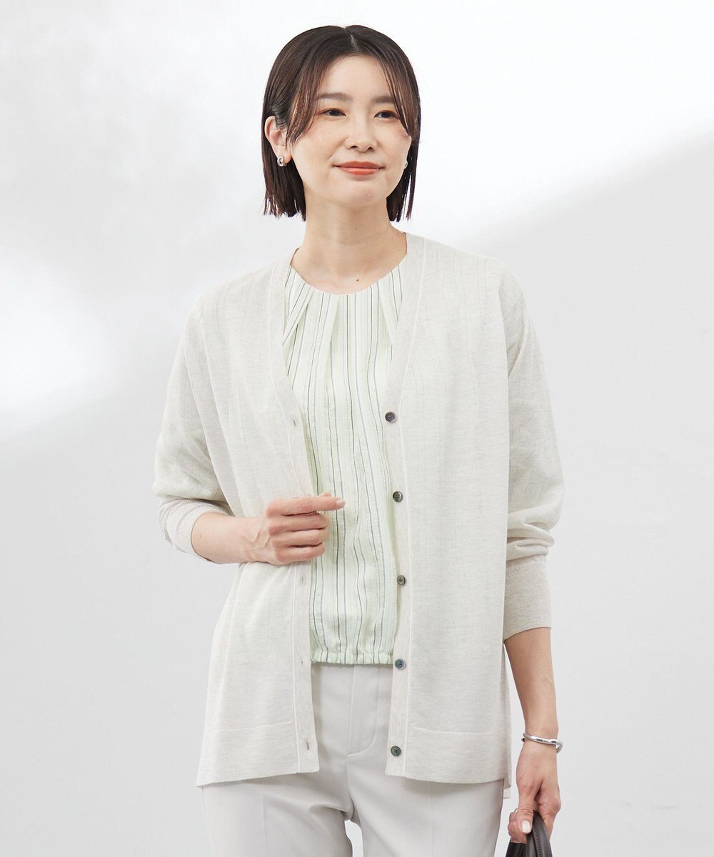 J.PRESS LADIES 【WEB限定カラーあり・洗える】Vis/Peスパーク ニット カーディガン 