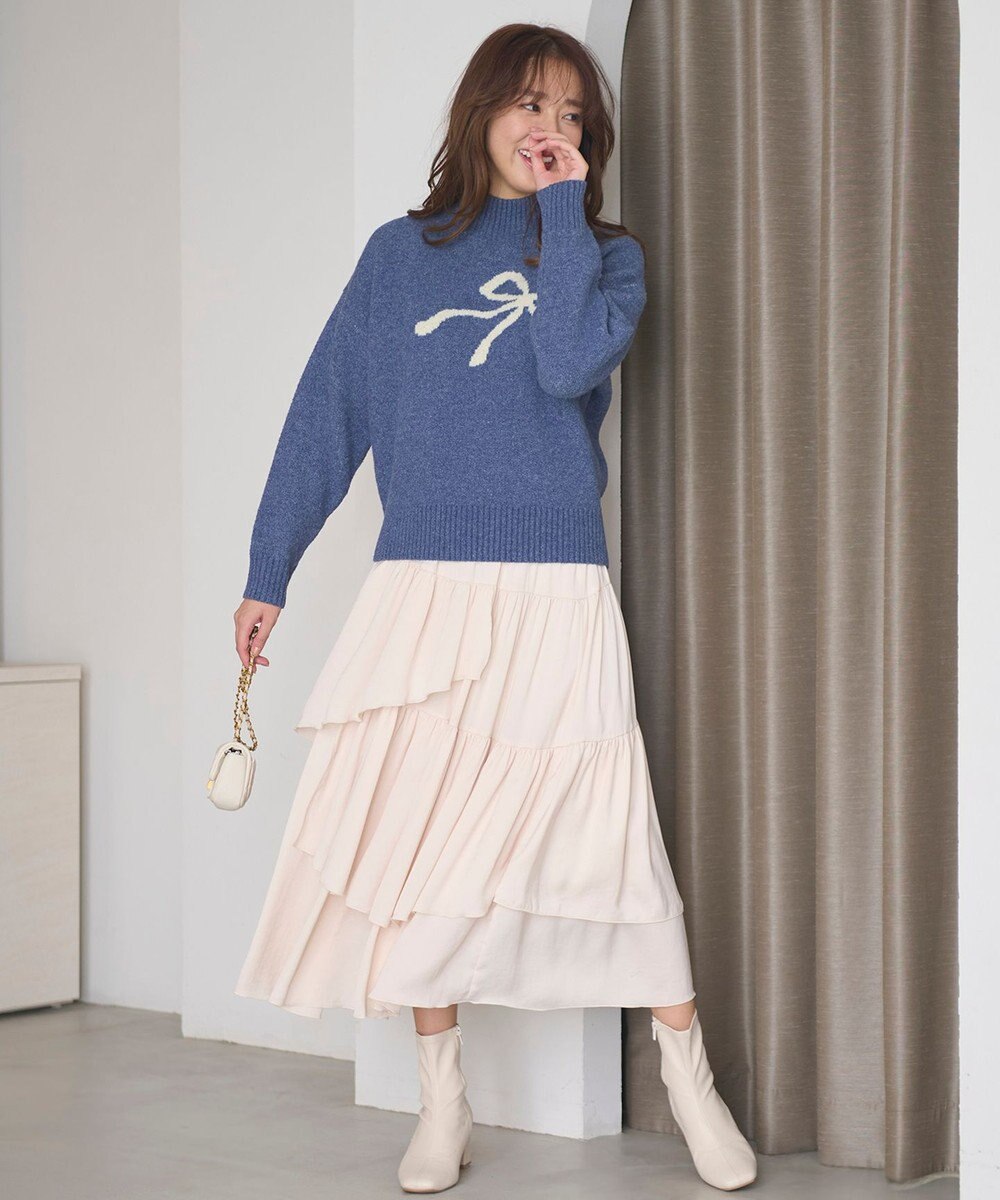 Feroux 【洗える】ランダムティアードスカート 