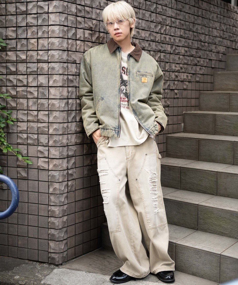 WEGO 【ユニセックス着用ITEM/MLサイズ展開】ワーカーズキルティングZIPジャケット 